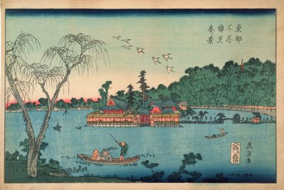 Spring View of the Benten Shrine, Shinobazu Pond by Keisai Eisen